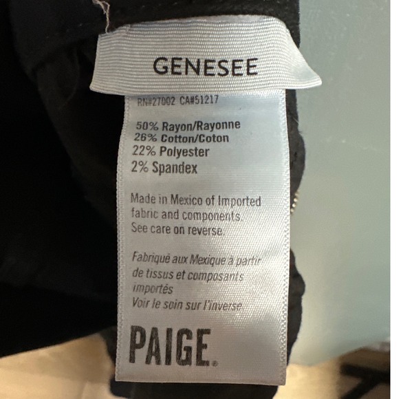 PAIGE Genesee Black Wide Legged Jeans Women's Size 30 - Picture 4 of 5